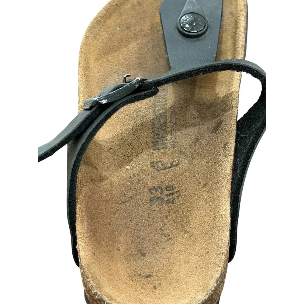 Birkenstock Gizeh Black Birko-Flor Thong Sandals Kids Size 33 US‎ Size 2 Summer